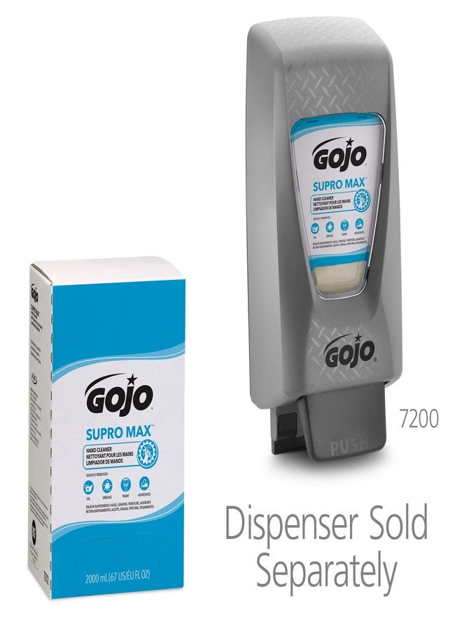GOJO Industries 7272-04 2000 mL Refill SUPRO MAX Lotion Hand Cleaner, English, 15.34 fl. oz., Plastic, 8.8" x 3.6" x 5.1" - Image 2